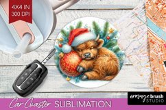 Christmas Animals Car Coaster - Cute Christmas Coaster PNG Product Image 1