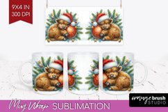 Christmas Animals Mug Wrap - Cute Christmas Mug PNG Product Image 1