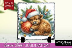 Christmas Animals Slate PNG - Cute Christmas Square Slate Product Image 1
