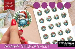 Christmas Animals Round Sticker - Cute Christmas Printable Product Image 1