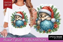 Christmas Animals Round Tshirt Background - Cute Christmas Product Image 1
