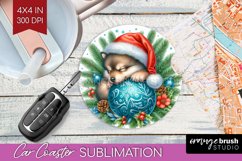 Christmas Animals Car Coaster - Cute Christmas Coaster PNG Product Image 1