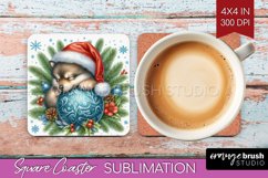 Christmas Animals Square Coaster - Cute Christmas Coaster Product Image 1