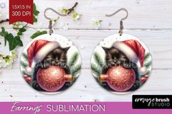 Christmas Animals Round Earrings - Cute Christmas PNG Product Image 1