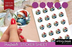 Christmas Animals Round Sticker - Cute Christmas Printable Product Image 1
