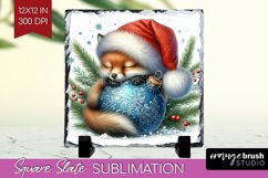 Christmas Animals Slate PNG - Cute Christmas Square Slate Product Image 1