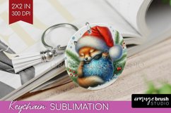 Christmas Animals Keychain PNG - Cute Christmas Keychain Product Image 1