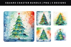Watercolor Square Coaster Design | Square Coaster PNG Product Image 1
