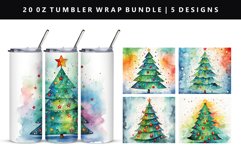 Watercolor 20oz Tumbler Wrap | Sublimation PNG Bundle Product Image 6