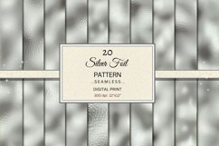 Silver Foil Digital Paper, Shimmering Silver Textures Paper Product Image 1