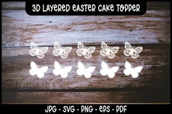 Easter cake topper SVGs I Cake topper cut file paper Product Image 4