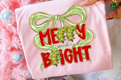 Merry and Bright Png, Coquette Christmas Png, Christmas Png Product Image 2
