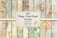 100 Vintage Floral Seamless Pattern Bundle, Shabby Papers Product Image 1