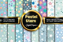 Pastel Stars Seamless Pattern Digital Papers Product Image 1