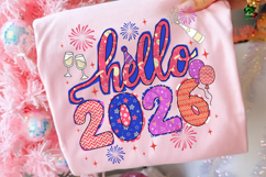 Coquette Hello 2026 Png, Retro New Years Png, Disco Ball Png Product Image 3
