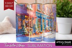 Christmas City Tumbler Wrap - Cozy Christmas Tumbler PNG Product Image 1