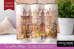 Christmas City Tumbler Wrap - Cozy Christmas Tumbler PNG Product Image 1