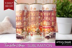 Christmas City Tumbler Wrap - Cozy Christmas Tumbler PNG Product Image 1