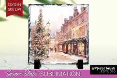 Christmas City Slate PNG - Cozy Christmas Square Slate Product Image 1