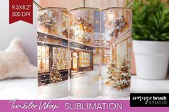 Christmas City Tumbler Wrap - Cozy Christmas Tumbler PNG Product Image 1