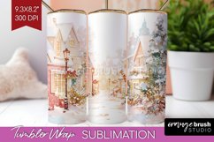 Christmas City Tumbler Wrap - Cozy Christmas Tumbler PNG Product Image 1
