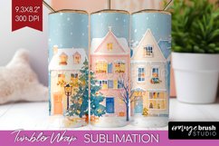Christmas City Tumbler Wrap - Cozy Christmas Tumbler PNG Product Image 1