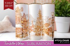 Christmas City Tumbler Wrap - Cozy Christmas Tumbler PNG Product Image 1