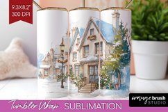 Christmas City Tumbler Wrap - Cozy Christmas Tumbler PNG Product Image 1