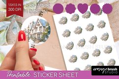 Christmas City Round Sticker - Cozy Christmas Printable Product Image 1