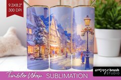 Christmas City Tumbler Wrap - Cozy Christmas Tumbler PNG Product Image 1