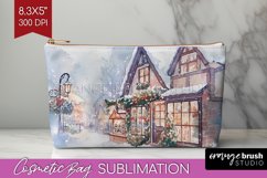 Christmas City Cosmetic Bag - Cozy Christmas Makeup Bag PNG Product Image 1
