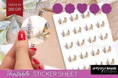 Christmas City Round Sticker - Cozy Christmas Printable Product Image 1
