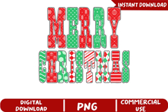 Merry Christmas Block Letters Sublimation, Christmas Png Product Image 1