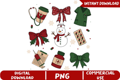 Christmas Nurse Sublimation, Christmas Png Product Image 5