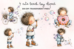 Cute Beach Boy Clipart PNG Product Image 1