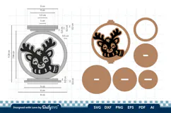 Cute Christmas Candle Holder SVG | Laser Cut Decor Product Image 1