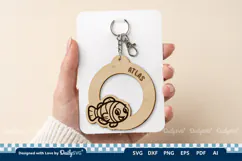 Cute Ocean Animal Keychain SVG | Kawaii Sea Life Product Image 2