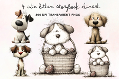 Cute Watercolor Dogs Clipart PNG Product Image 1