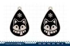 Cute Winter Animal Earring SVG | Laser Cut Jewelry Product Image 2