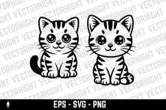 cartoon vector illustration of a cute, friendly tabby cat Product Image 5