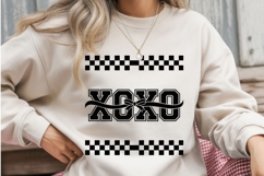 Black &amp; White Checkered Valentine Sublimation | XOXO Bow Product Image 2