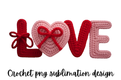 Crochet Love Valentine's Day PNG, Valentine Shirt Design Product Image 1