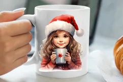 Christmas Little Girl Clipart Sublimation, Christmas PNG Product Image 5