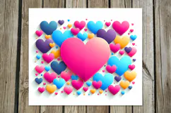Love Hearts | 4 Skinny tumbler sublimation designs Product Image 5
