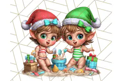 Summer Christmas Clipart PNG, Tropical Holiday Art Clip Art Product Image 5