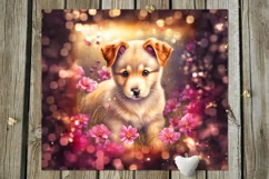 Magic Dogs & flowers | 10 Skinny tumbler Sublimation designs Product Image 5