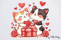 Valentine Cat Kitty Clipart PNG Product Image 1