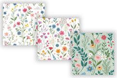 Colorful Wildflower Seamless Pattern Bundle, Tiny Floral Product Image 5