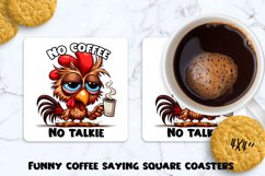 Funny coffee sayings square coasters. BUNDLE PNG. Product Image 6