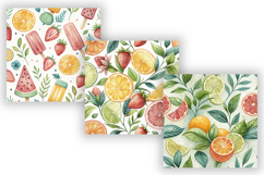 Tutti Frutti Watercolor Seamless Pattern, Summer Fruit Product Image 5